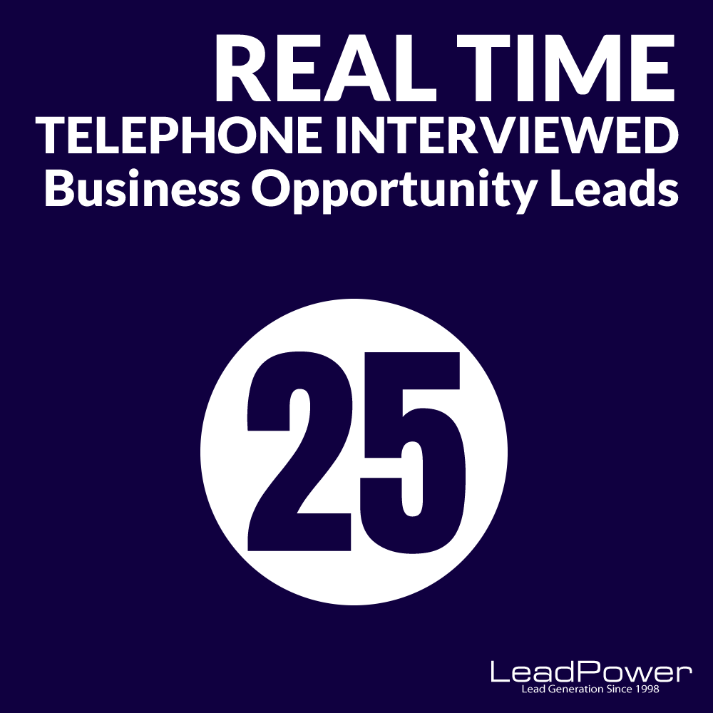 25 Real Time Telephone Interviewed Leads - Leadpower