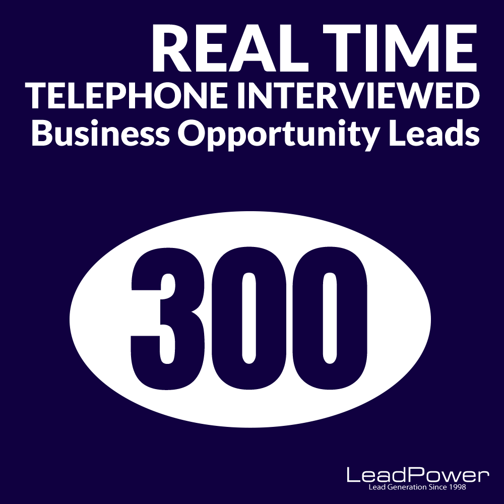 300 Real Time Telephone Interviewed Leads - Leadpower
