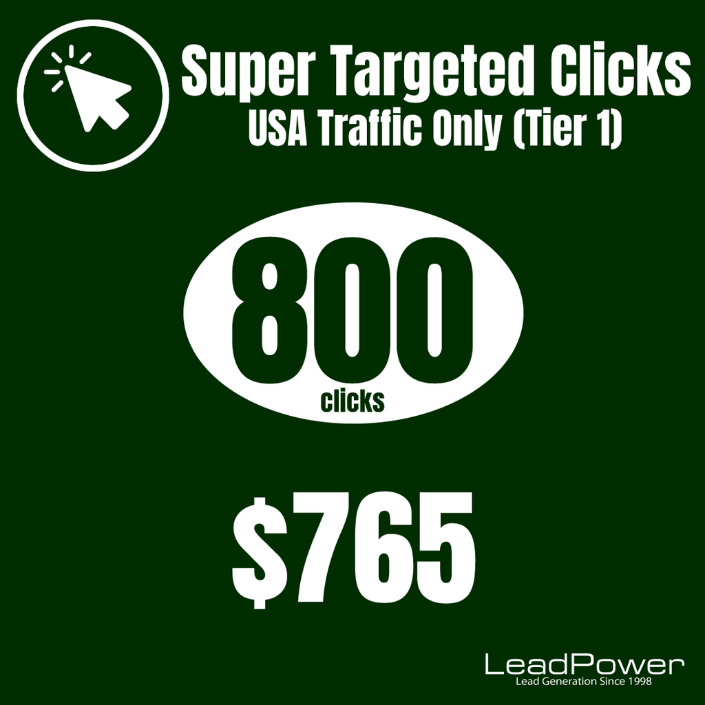 Super Targeted Clicks 800 Heavy Hitter - Leadpower