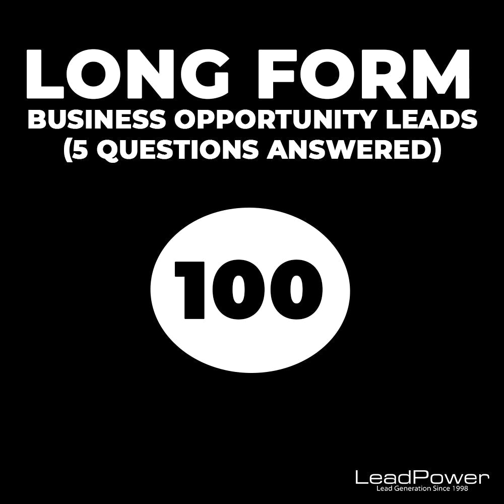 100 Long Form Business Opportunity Leads (5 Questions Answered) - Leadpower