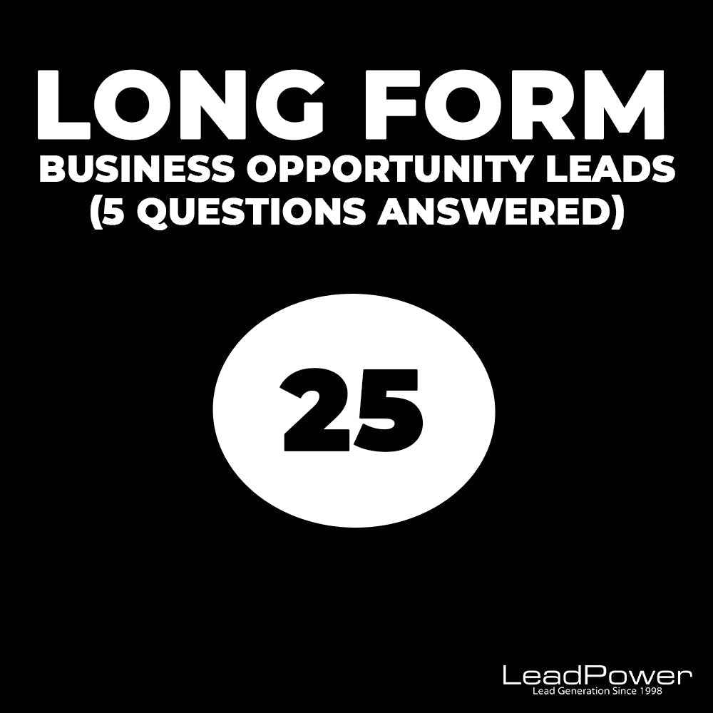 25 Long Form Business Opportunity Leads (5 Questions Answered) - Leadpower