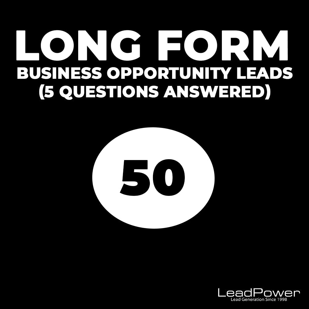 50 Long Form Business Opportunity Leads (5 Questions Answered) - Leadpower